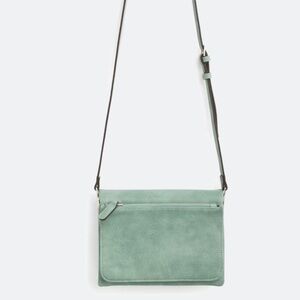 Street Level Demi Light Blue Fold Over Vegan Crossbody Bag